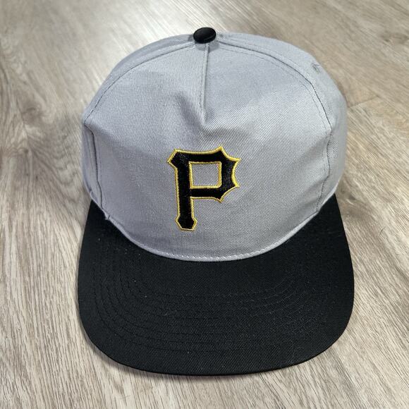 Vintage‎ Pittsburgh Pirates Hat Snapback MLB Baseball Gray Black Cap - Picture 1 of 7